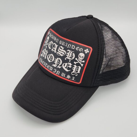 Reason Brand Company Co Cash Money Trucker Snapback Hat Foam Mesh Black - Picture 6 of 9